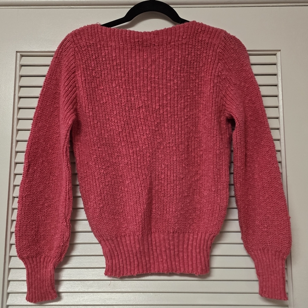 Gotham - Vintage Pink Knit Classic Long-Sleeve Sweater